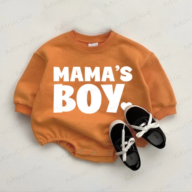 MAMA'S BOY Baby Heart Bodysuit - Orange - 18-24M - image 1