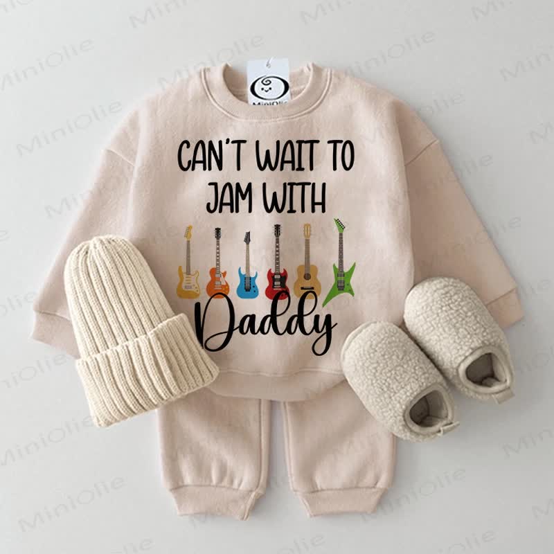 CAN'T WAIT TO JAM WITH DADDY Baby Guitar 2-piece Set - Beige - 2-3T - image 1