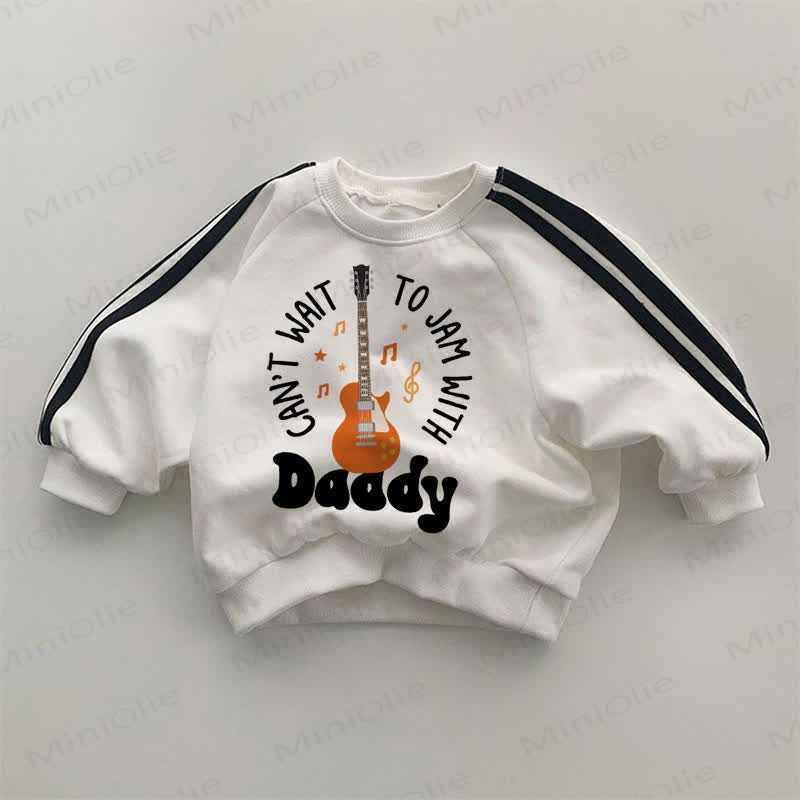 CAN'T WAIT TO JAM WITH DADDY Baby Guitar Sweatshirt - White - 2-3T - image 1
