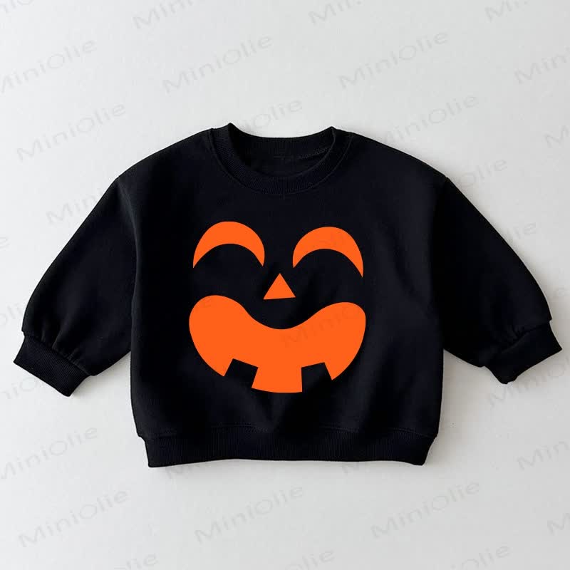 Baby Toddler Pumpkin Face Black Sweatshirt - Black - 3-5T - image 1