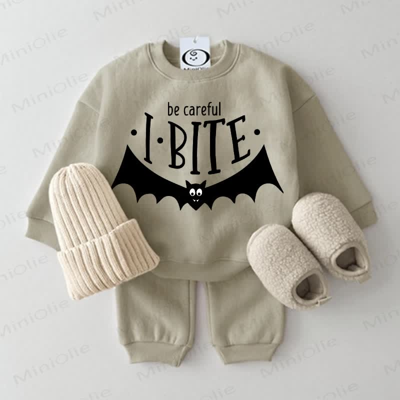 BE CAREFUL I BITE  Baby 2-piece Grey Green Set - Grey Green - 2-3T - image 1