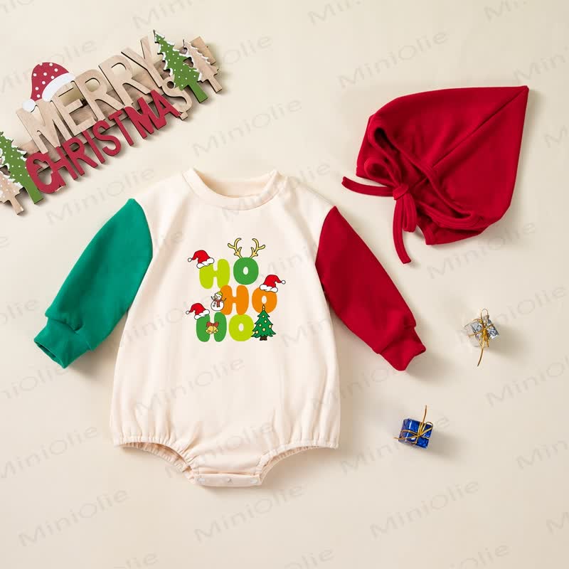 Baby Christmas Bodysuit with Hat - HOHOHO - 12-18M - image 1