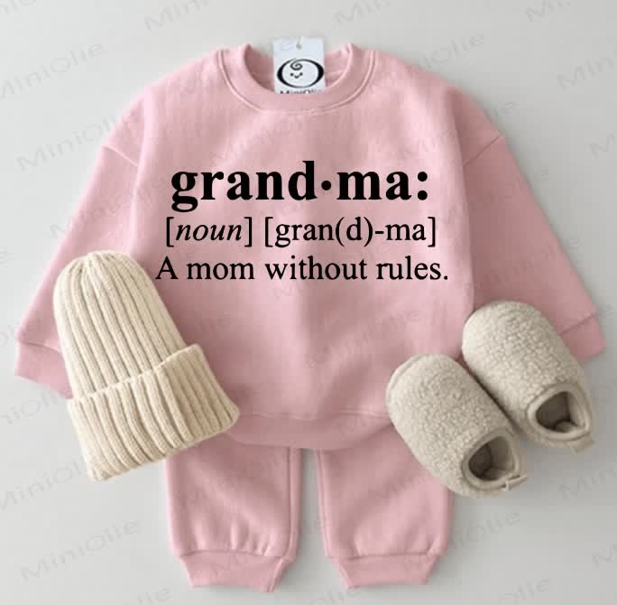 GRANDMA NOUN GRANDMA A MOM WITHOUT RULES Baby 2-piece Pink Set - Pink - 2-3T - image 1