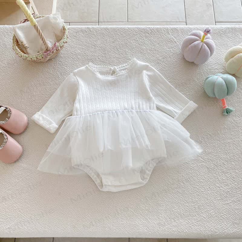 Baby Ribbed Mesh Skirted Bodysuit - image 2