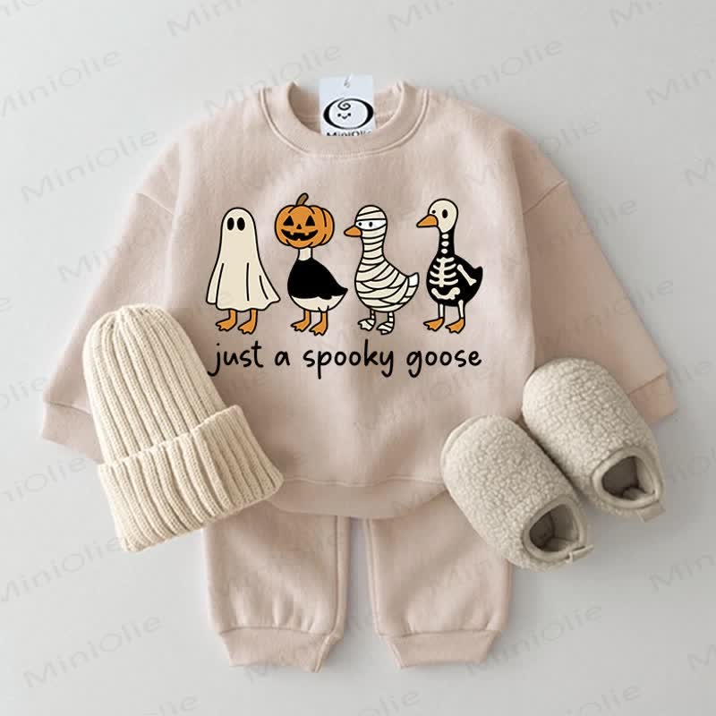JUST A SPOOKY GOOSE Baby 2-Piece Set - Beige - 2-3T - image 1