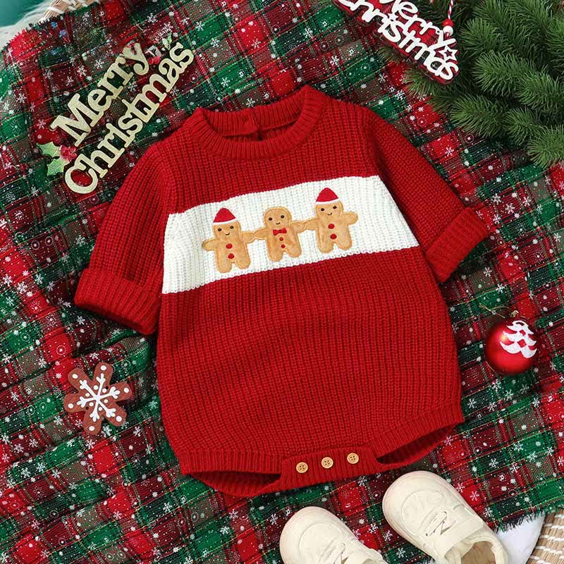 Baby Christmas Gingerbread Man Bodysuit - Red - 12-18M - image 1