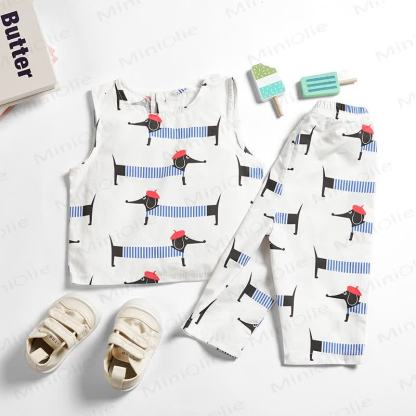 Baby Toddler Dachshund Sleeveless 2-piece Set - image 2