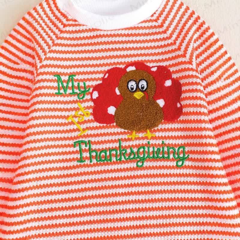 MY ST THANKSGIVING Baby Striped Romper - image 3