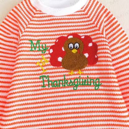 MY ST THANKSGIVING Baby Striped Romper - image 3