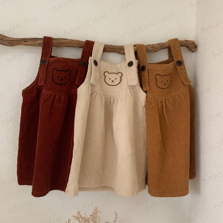 Baby Toddler Bear Corduroy Strap Dress - image 1