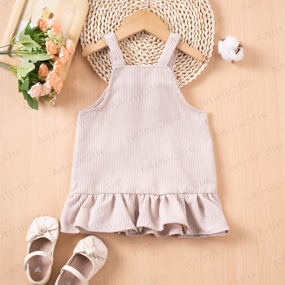 Baby Toddler Flower Corduroy Strap Dress - image 2