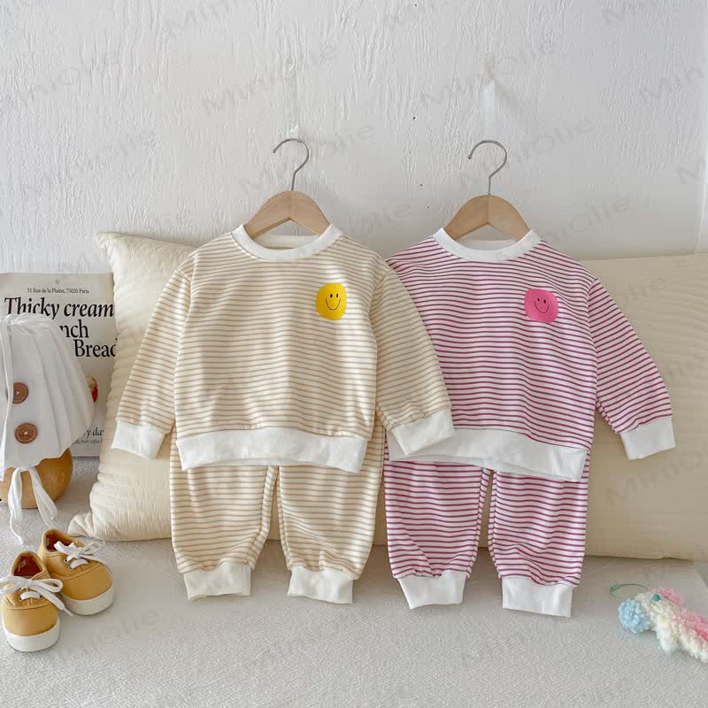 Toddler Smile Face Striped 2-piece Set - image 2