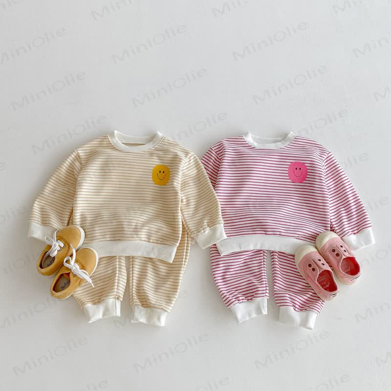 Toddler Smile Face Striped 2-piece Set - image 1