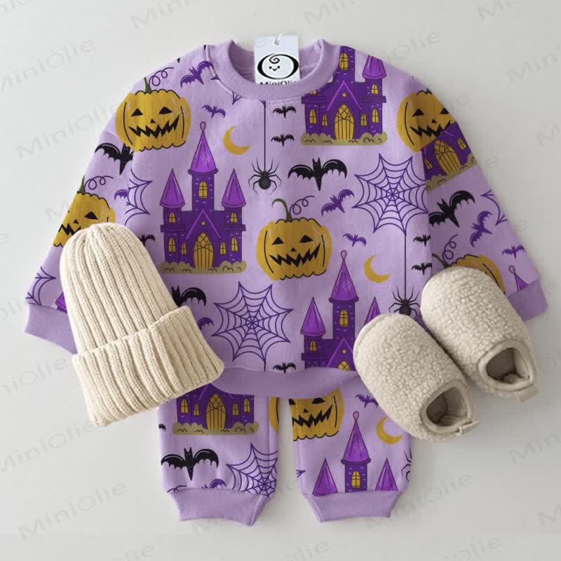 Baby Toddler Halloween Pumpkin Purple 2-piece Set - Purple - 3-5T - image 1
