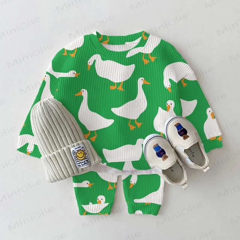 Baby Waffle Goose 2-piece Green Set - Green - 18-24M - image 1