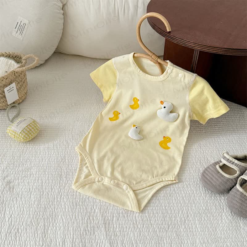 Baby 3D Duck Yellow Bodysuit - image 2