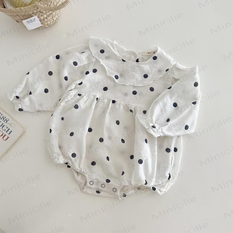 Baby Polka Dot Collar Bodysuit - image 2