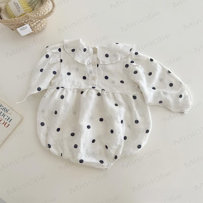 Baby Polka Dot Collar Bodysuit - White - 18-24M - image 1