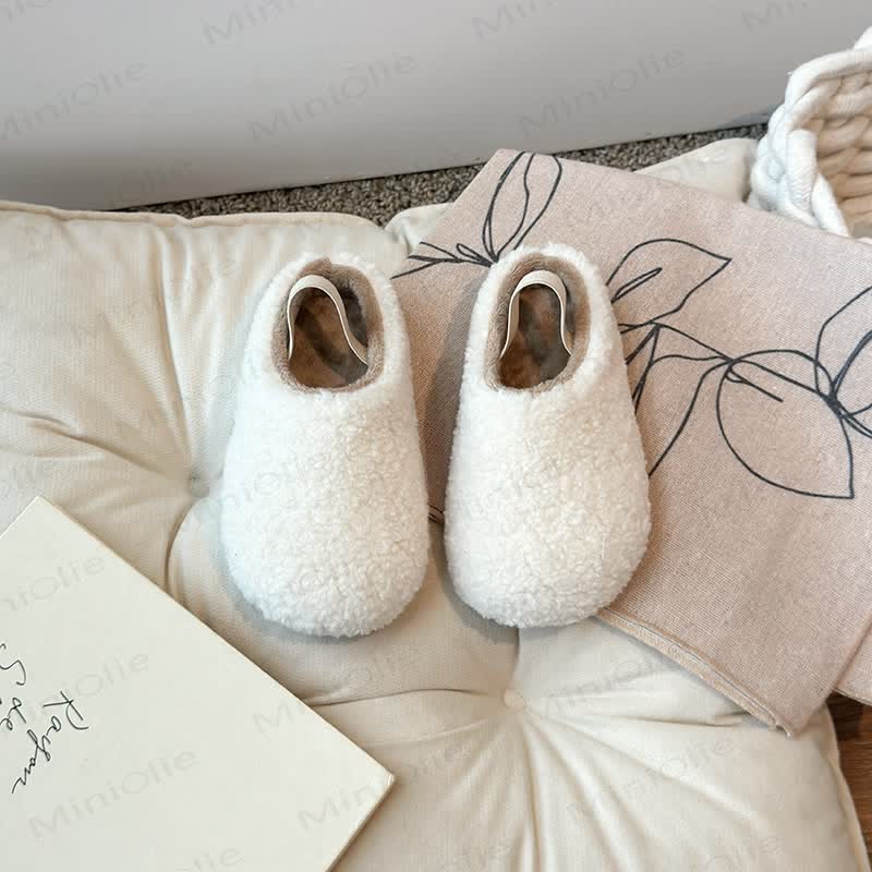 Toddler Fuzzy Slipper Plush Sandals - White - 11.5C - image 2