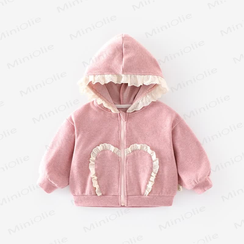Toddler Girl Lace Trim 2-piece Set - Pink Outwear - 5-7T - image 2
