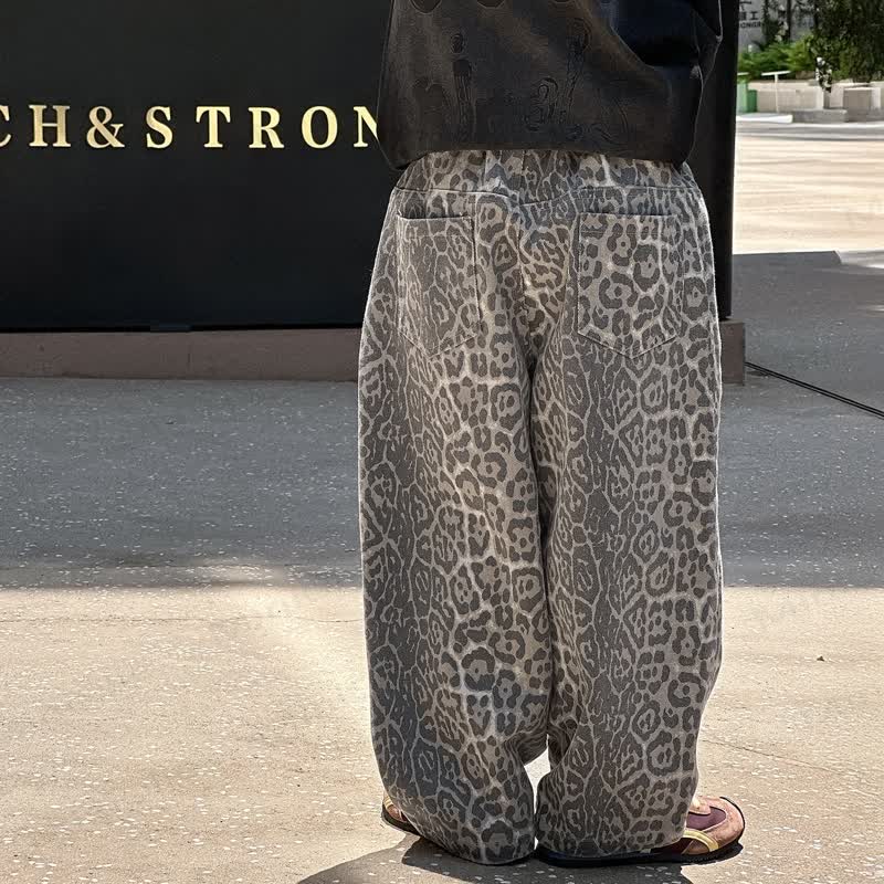 Toddler Boys Leopard Pattern Denim Pants - image 2