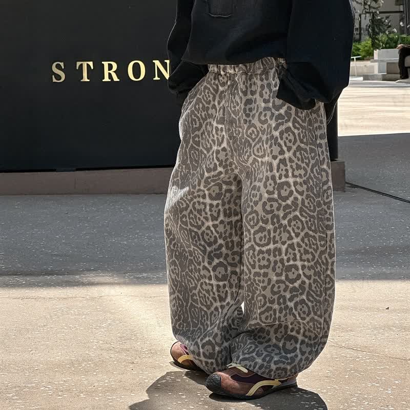 Toddler Boys Leopard Pattern Denim Pants - image 1