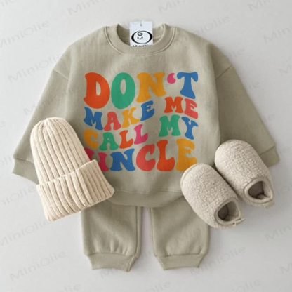 DON'T MAKE ME CALL MY UNCLE Baby 2-piece Set - Grey Green - 2-3T - image 1