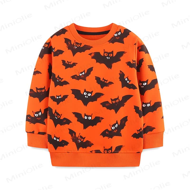 Toddler Bat Orange Sweatshirt - Orange - 7Y - image 1