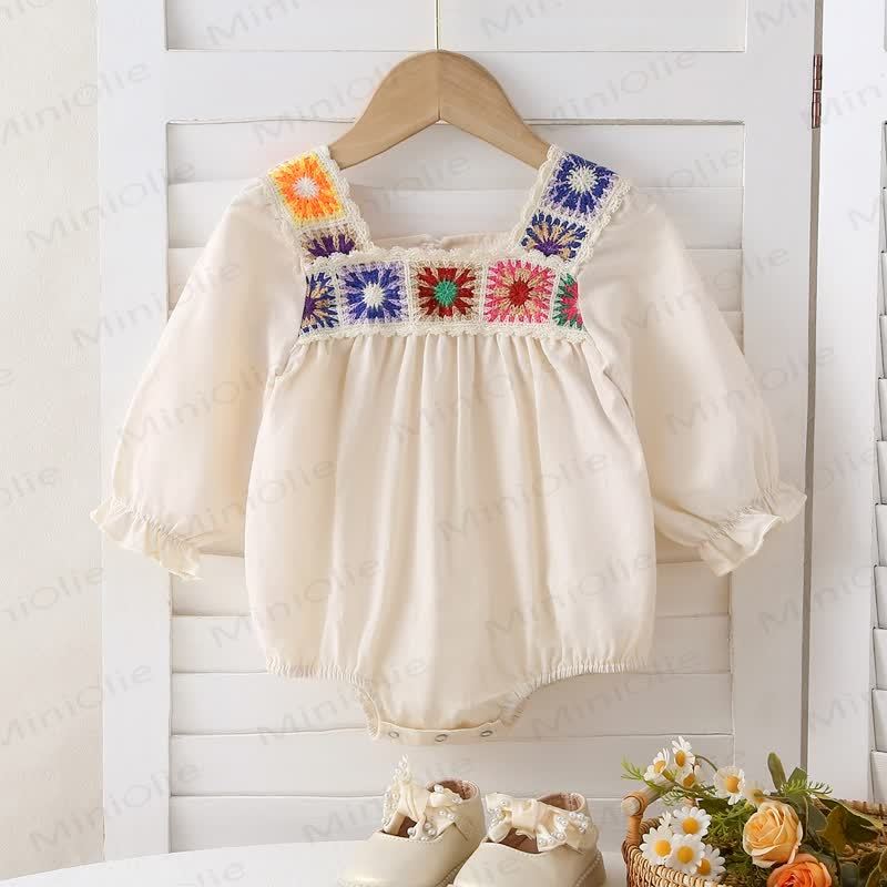 Baby Embroidered Beige Bodysuit - Beige - 12-18M - image 1