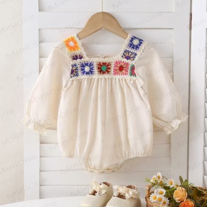 Baby Embroidered Beige Bodysuit - Beige - 12-18M - image 1