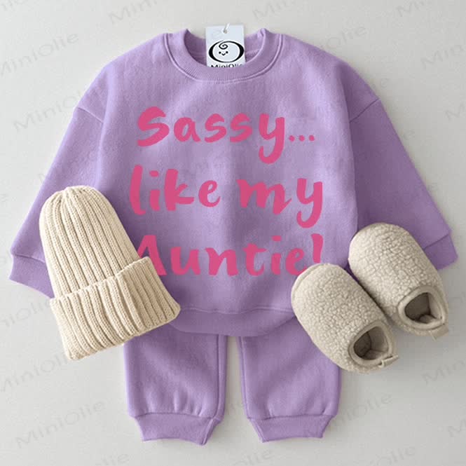 SASSY LIKE MY AUNTIE Baby 2-piece Purple Set - Purple - 2-3T - image 1
