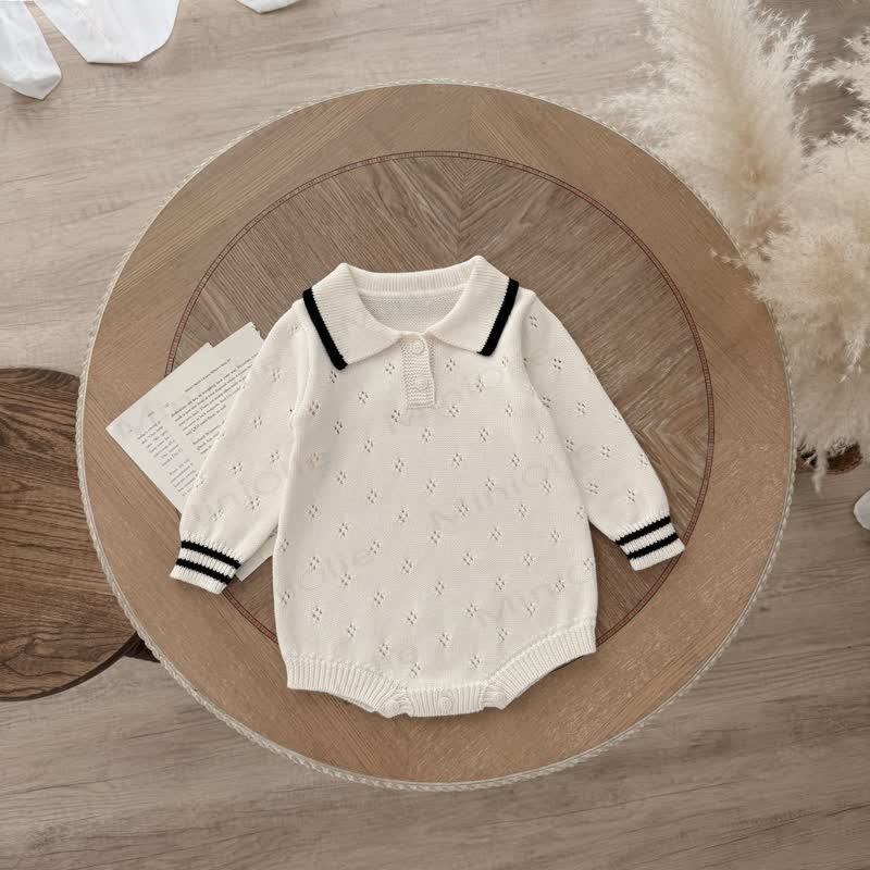 Baby Knit Polo Bodysuit - Beige - 18-24M - image 1