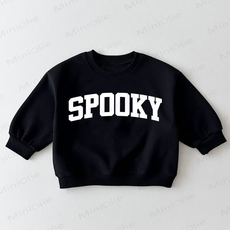 SPOOKY Baby Toddler Letter Black Sweatshirt - Black - 3-5T - image 1