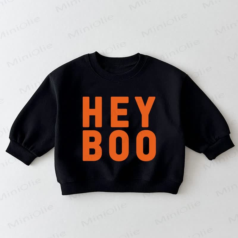HEY BOO Baby Toddler Letter Black Sweatshirt - Black - 3-5T - image 1