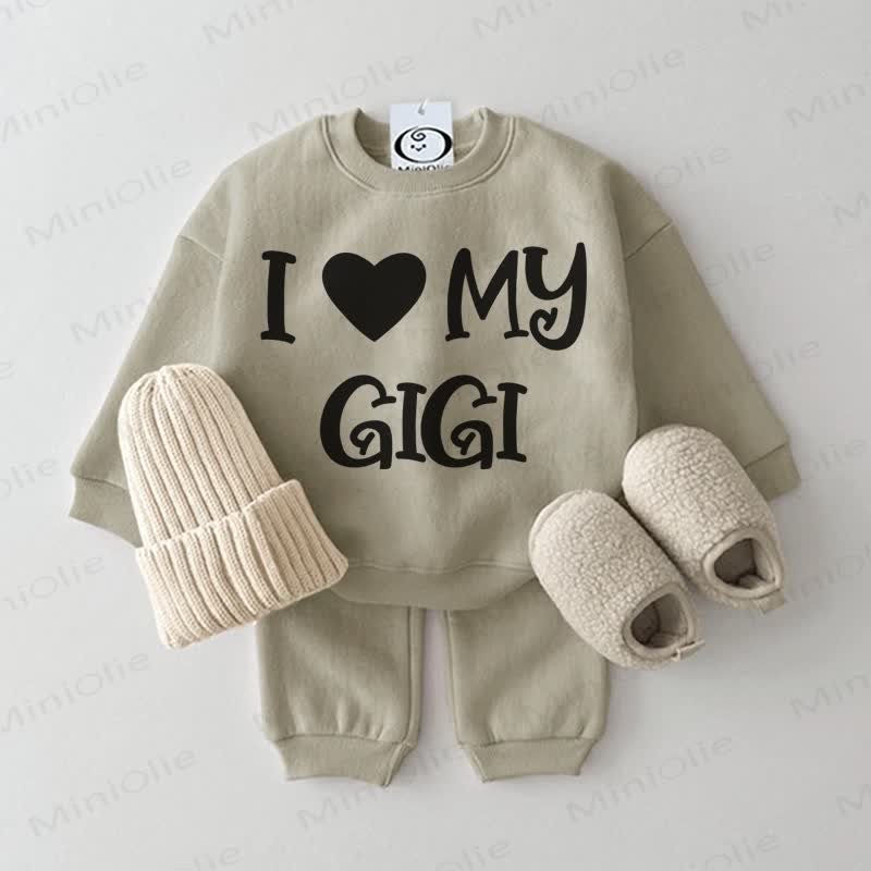 I LOVE MY GIGI Baby Grey Green 2-Piece Set - Grey Green - 2-3T - image 1