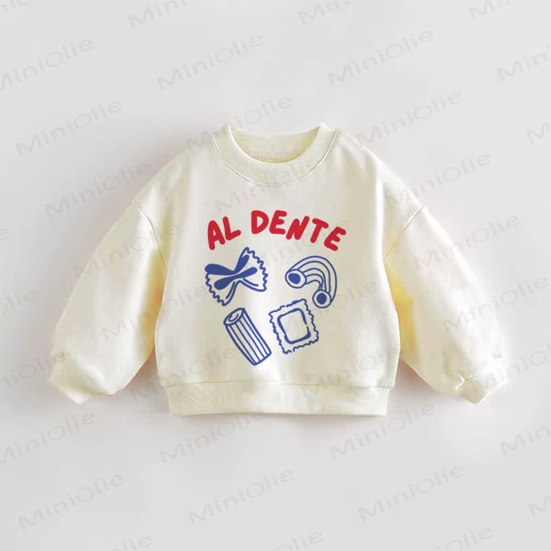 AL DENTE Baby Toddler Pasta Sweatshirt - Cream - 3-5T - image 1