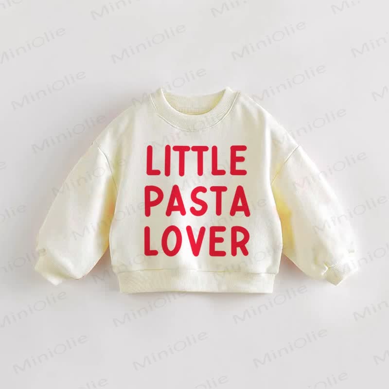 LITTLE PASTA LOVER Baby Toddler Sweatshirt - Cream - 3-5T - image 1
