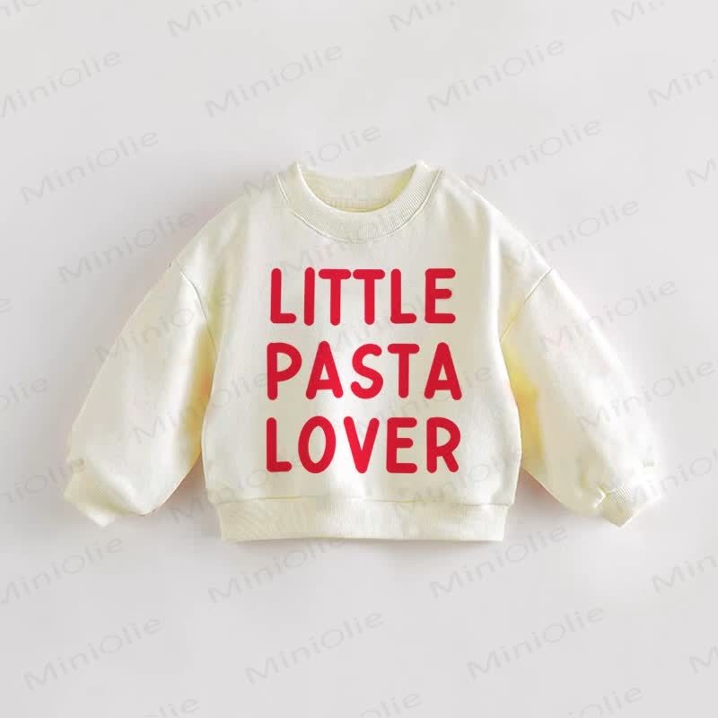 LITTLE PASTA LOVER Baby Toddler Sweatshirt - Cream - 3-5T - image 1