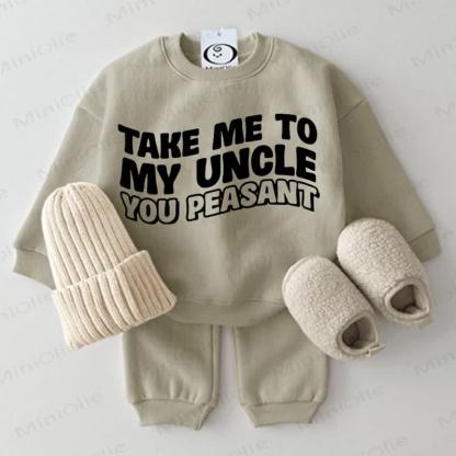 TAKE ME TO MY UNCLE YOU PEASANT Baby 2-piece Set - Grey Green - 2-3T - image 1