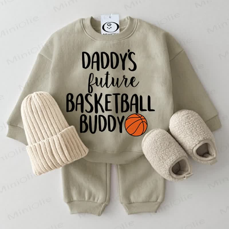 DADDY'S FUTURE BASKETBALL BUDDY Baby 2-piece Set - Grey Green - 2-3T - image 1