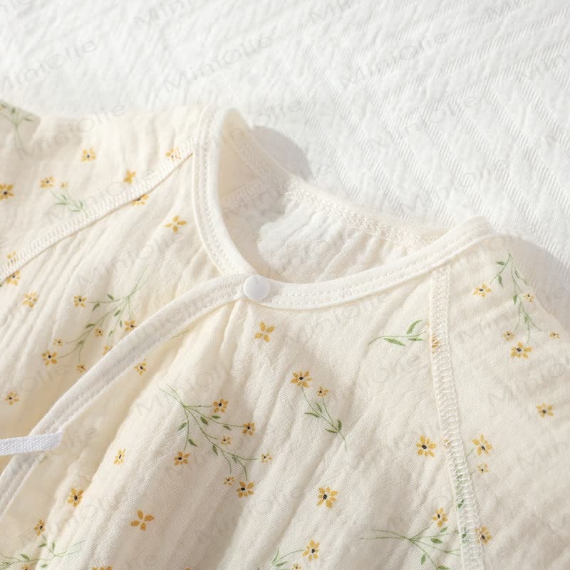 Baby Girl Orchid Daisy Beige Kimono Romper - image 4