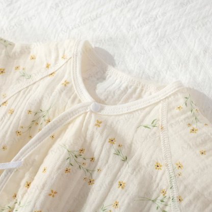 Baby Girl Orchid Daisy Beige Kimono Romper - image 4