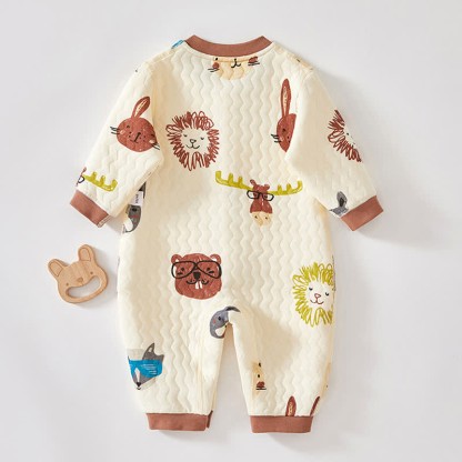 Baby Cartoon Animals Quilted Romper - image 2