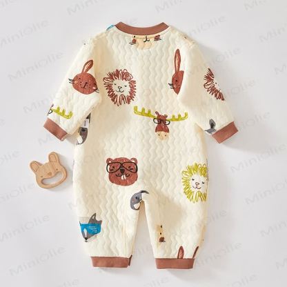 Baby Cartoon Animals Quilted Romper - image 2