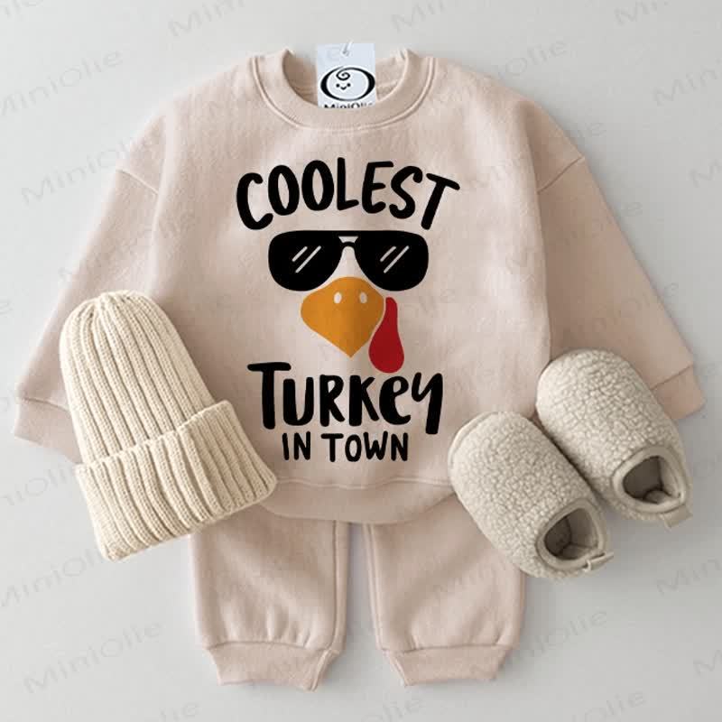 COOLEST TURKEY IN TOWN Baby 2-piece Beige Set - Beige - 2-3T - image 1
