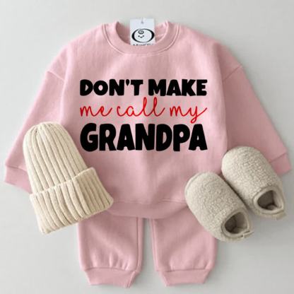 DON'T MAKE ME CALL MY GRANDPA Baby 2-piece Pink Set - Pink - 2-3T - image 1