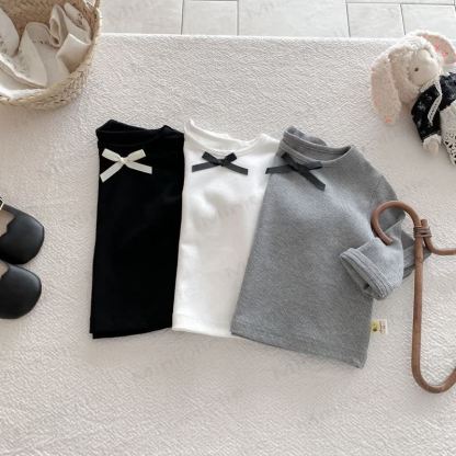 Baby Girl Bow Simple Base Layer T-Shirt - image 7