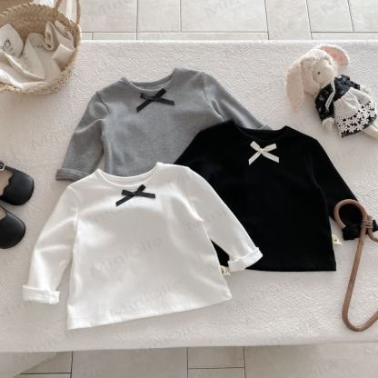 Baby Girl Bow Simple Base Layer T-Shirt - image 3