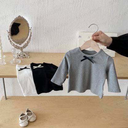 Baby Girl Bow Simple Base Layer T-Shirt - image 10
