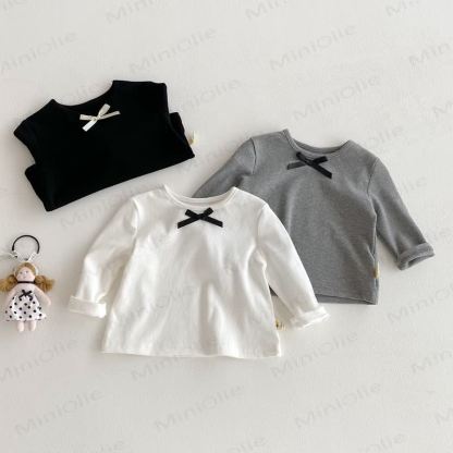 Baby Girl Bow Simple Base Layer T-Shirt - image 1